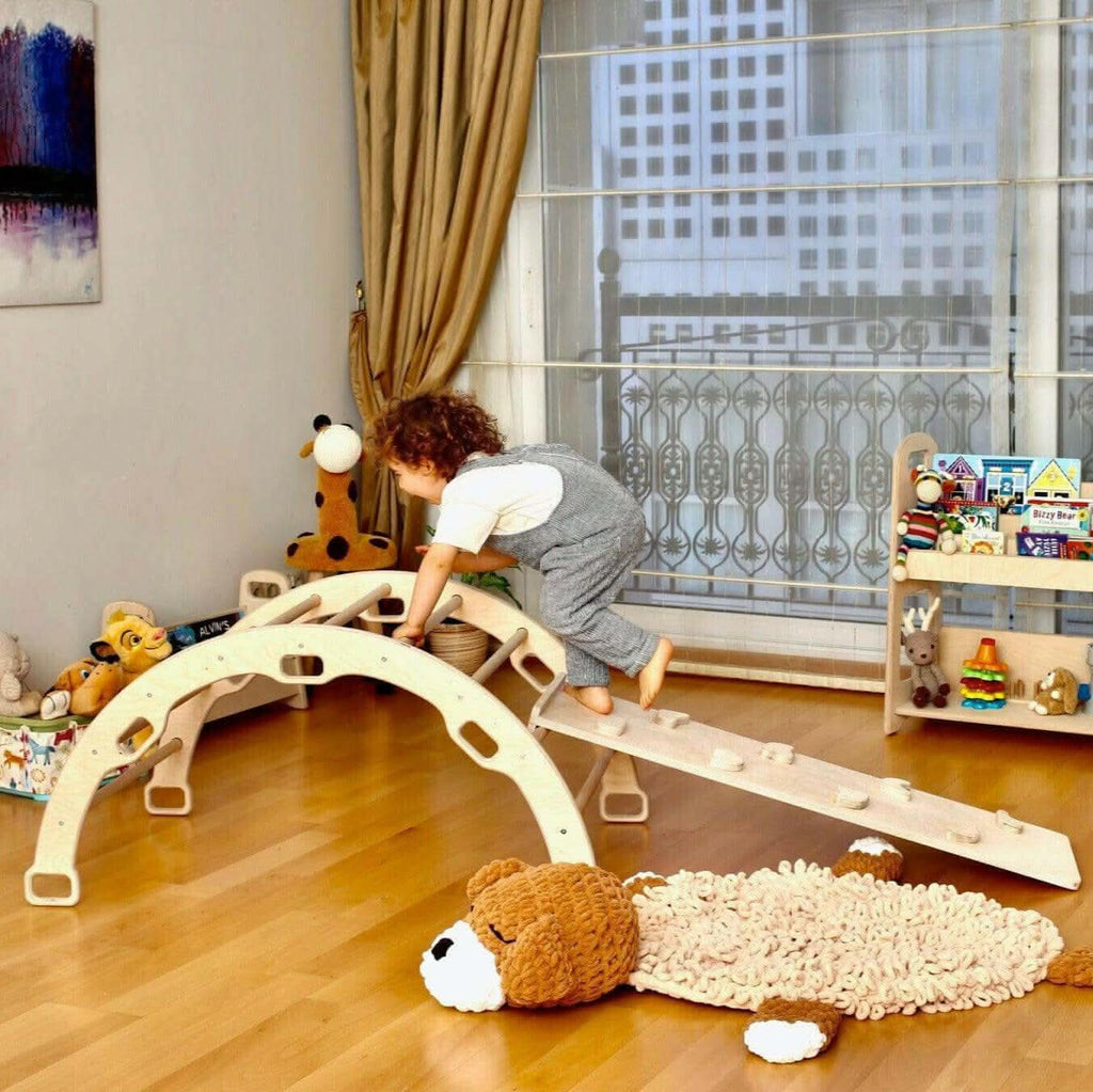 Wooden Climbing Arch Rocker with Ramps